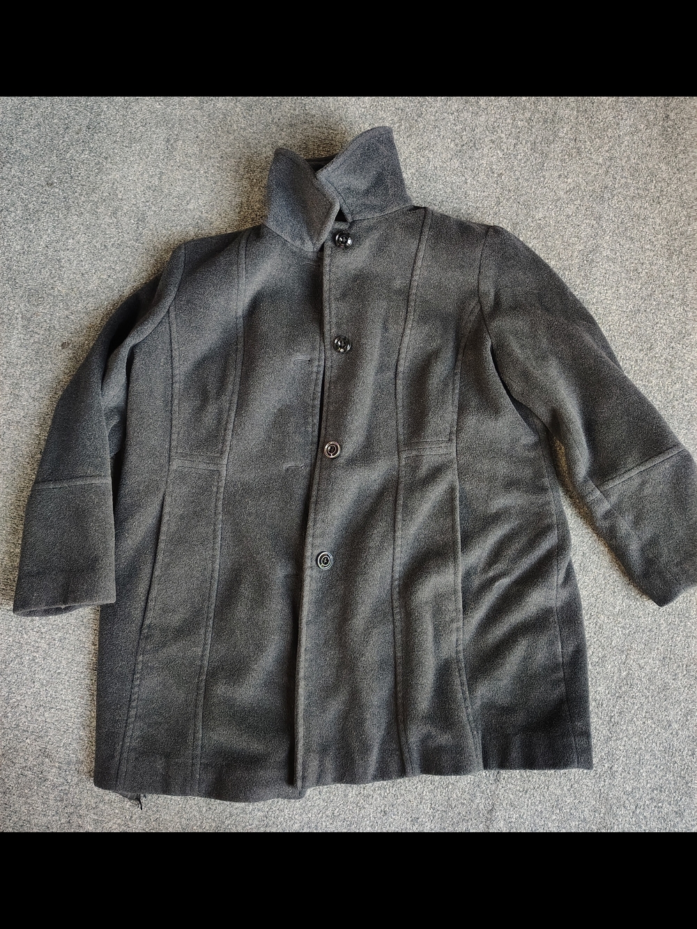 London Fog Men's Charcoal Stand-Collar Pea Coat